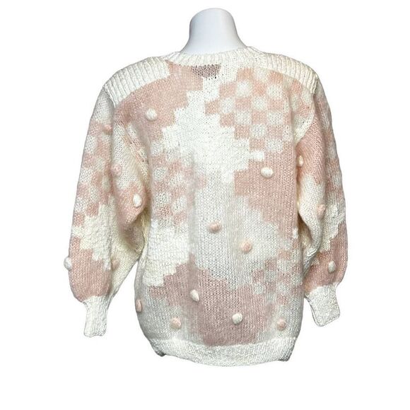 FIA Italia vintage pink and cream crew neck sweater with Pom Poms size S - Picture 5 of 16